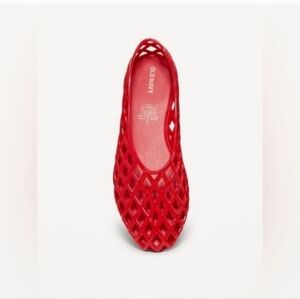 NWT OLD NAVY Jelly Lattice Ballet Flats SCOTTY RED